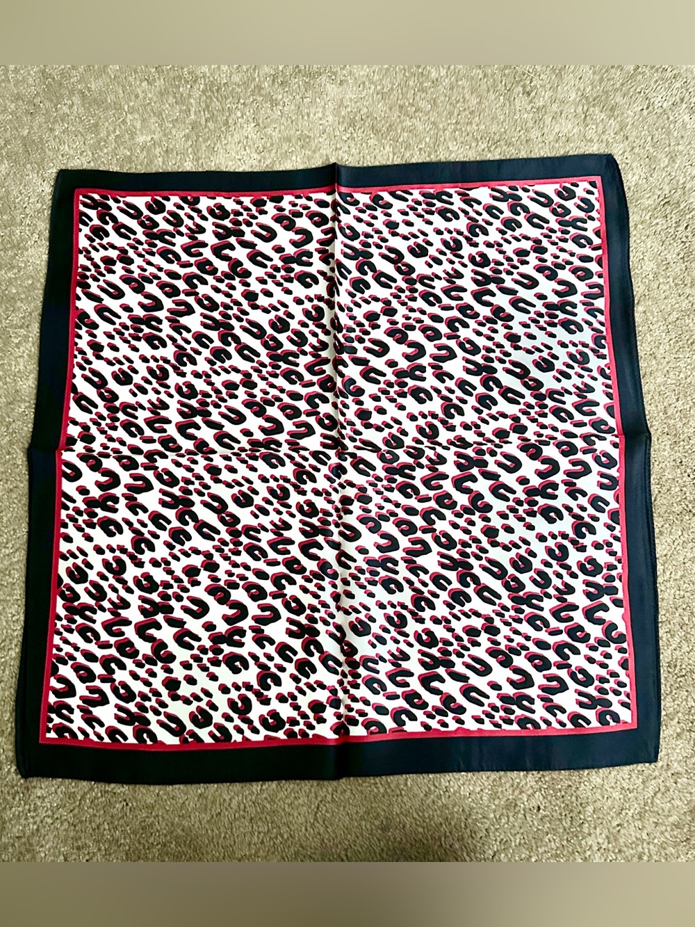 100% Mulberry Silk Scarf - Leopard Print Square Scarf